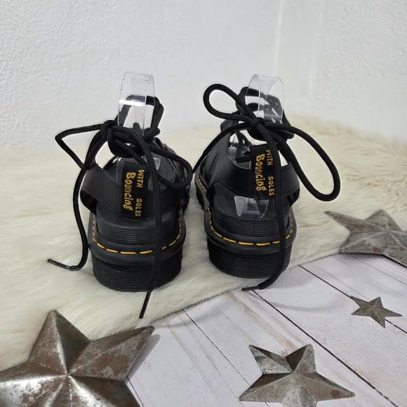 Dr. Martens Nartilla chunky flatform sandals black gladiator lace up size 9 - Picture 6 of 11